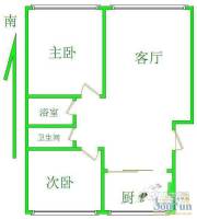 食府花园2室2厅1卫户型图