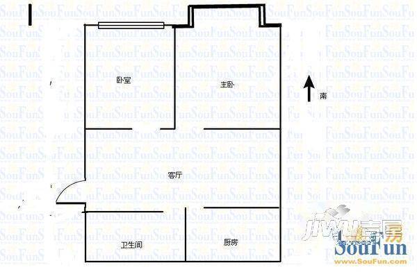 蒙地亚2室1厅1卫户型图