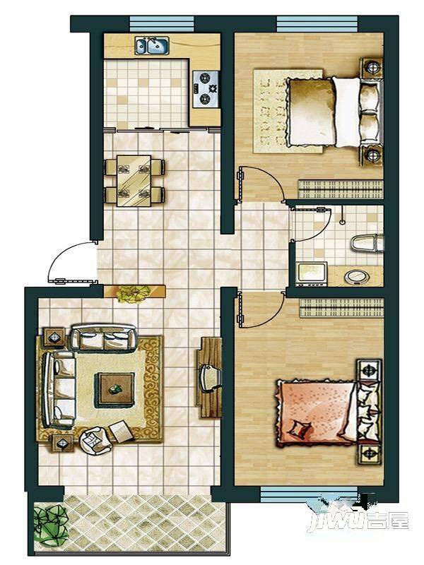 奈伦公寓1室0厅0卫户型图