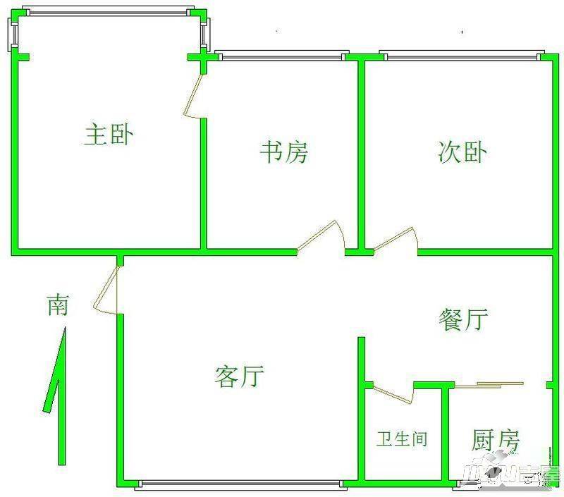 长城住宅小区3室2厅0卫户型图