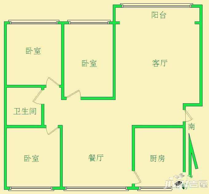 长城住宅小区3室2厅0卫户型图