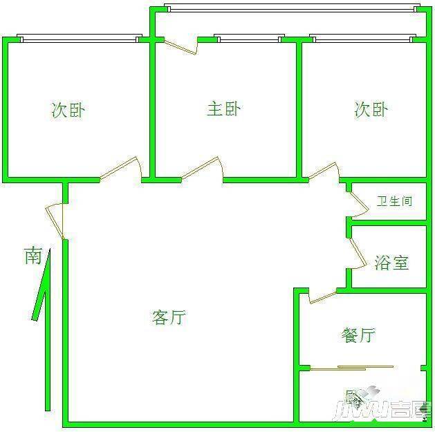 长城住宅小区3室2厅0卫户型图