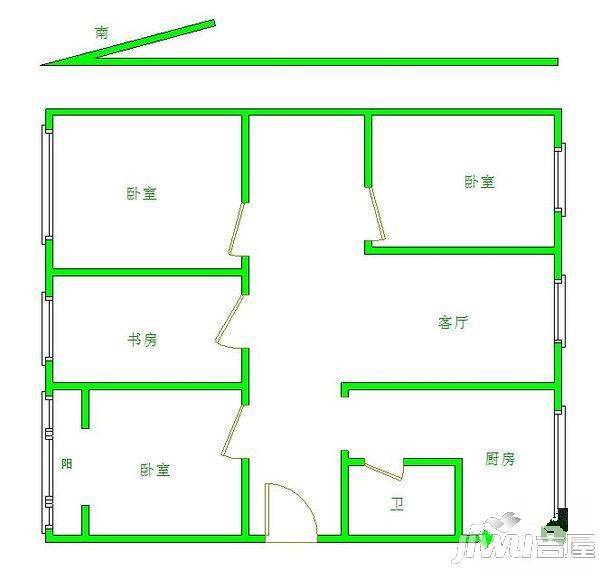 长城住宅小区3室2厅0卫户型图