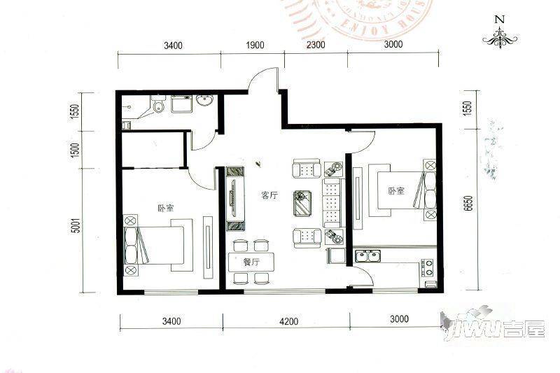 昭君新村秭归苑3室2厅2卫户型图