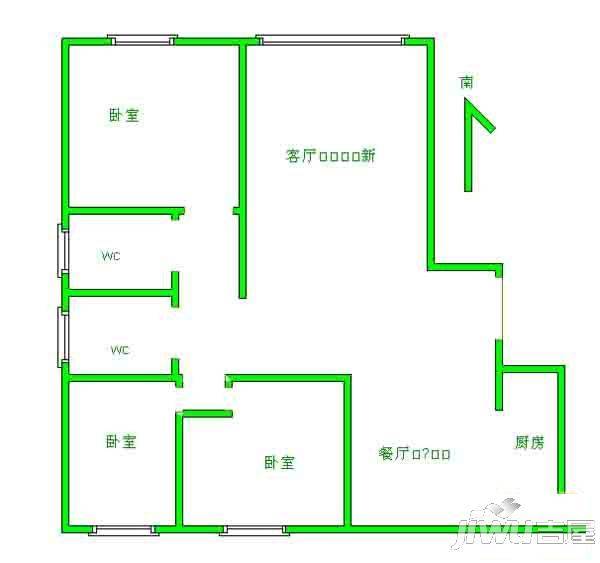 永兴达花园2室1厅1卫户型图