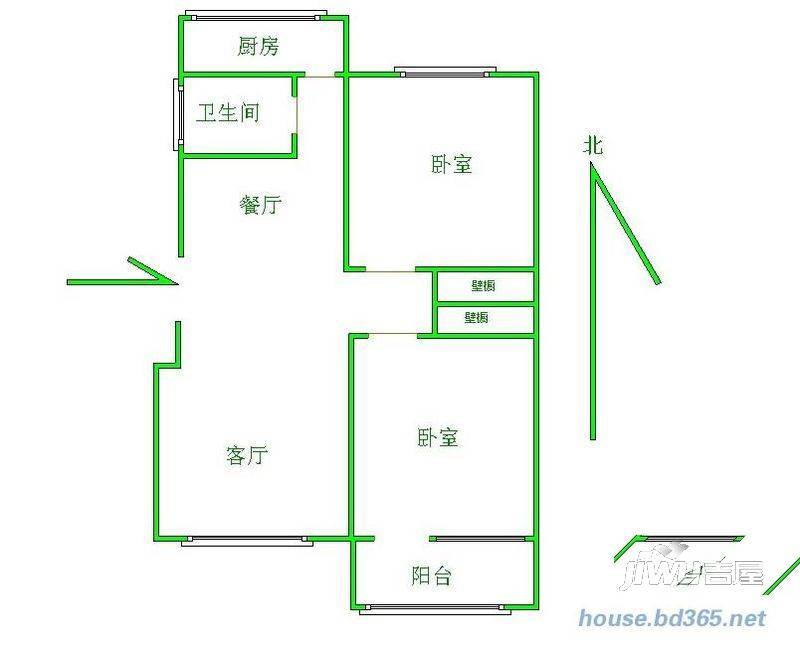 永兴达花园2室1厅1卫户型图