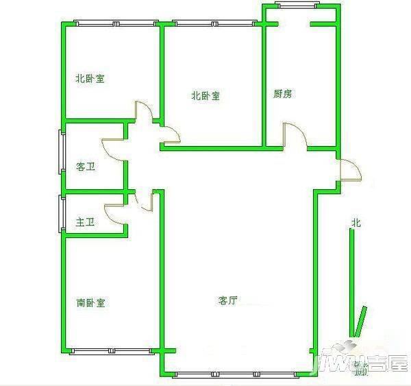 永兴达花园2室1厅1卫户型图