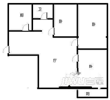 金禾现代家园2室2厅1卫户型图
