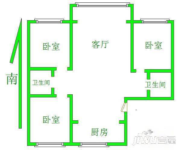 海鑫苑1室1厅1卫户型图