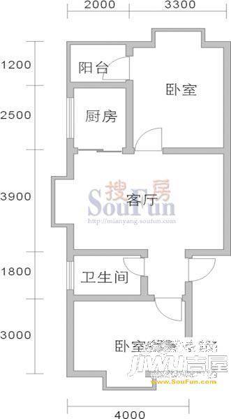 东圣清华园3室2厅2卫129.1㎡户型图