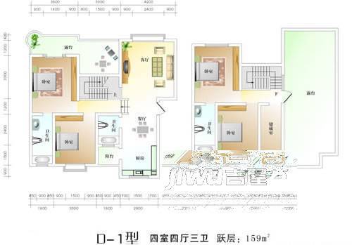 中房阳光水岸3室3厅2卫123.3㎡户型图