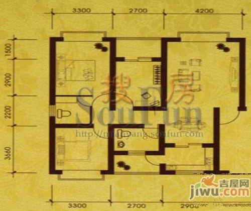 汇川汉城商铺2室2厅1卫79.7㎡户型图