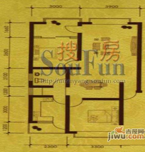 汇川汉城商铺2室2厅1卫79.7㎡户型图