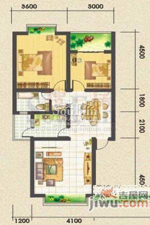 新城优家2室2厅1卫81㎡户型图