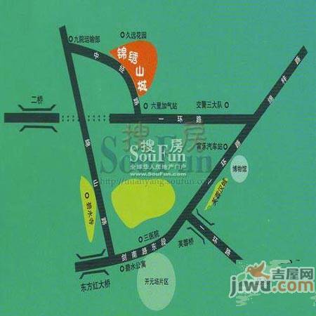 锦绣山城位置交通图1