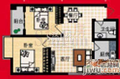 阳光曼哈顿2室2厅1卫85㎡户型图