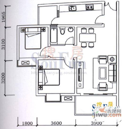 紫金名门3室2厅2卫122.5㎡户型图