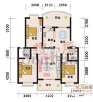 芙蓉山庄3室2厅2卫105.3㎡户型图