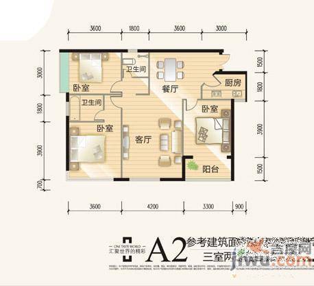 隆盛一品天下3室2厅2卫115㎡户型图