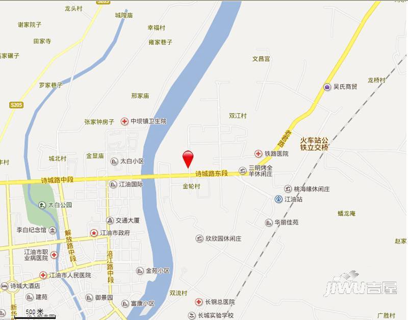 中铁涪江新园位置交通图