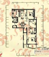 元华国际城市公寓3室2厅2卫户型图