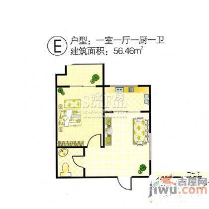 朋瑞园2室2厅1卫103㎡户型图