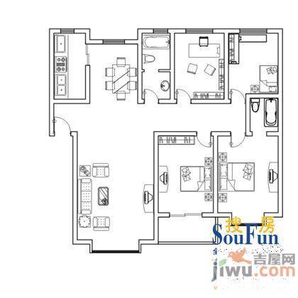 奥阳康城3室2厅0卫135.2㎡户型图