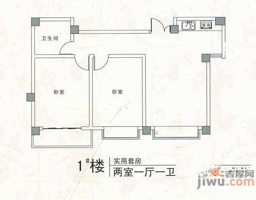 中侨铭秀1室1厅1卫户型图