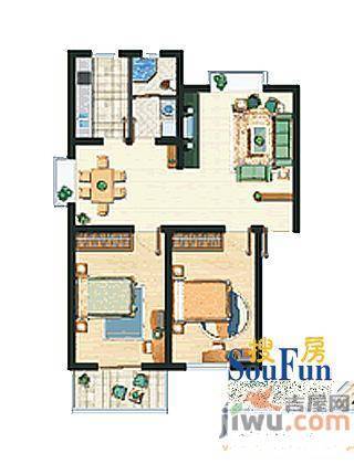 宇龙花园2室2厅0卫91.1㎡户型图