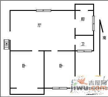 地久馨园2室2厅1卫98㎡户型图