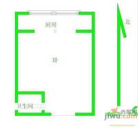 紫金城1室1厅1卫39.4㎡户型图