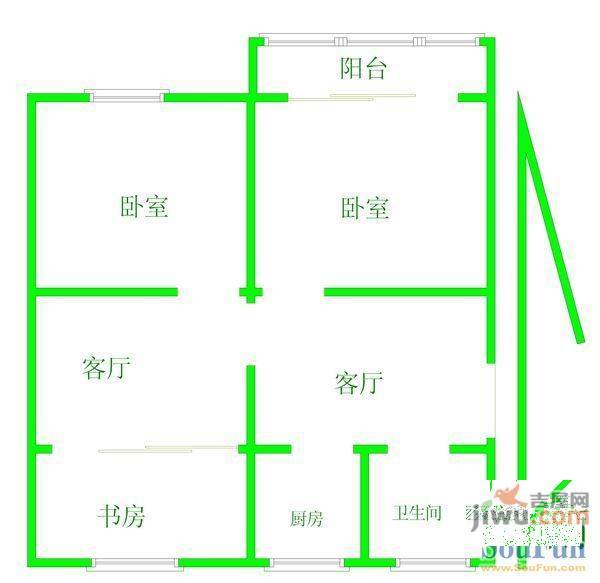 西苑明珠3室2厅2卫141.6㎡户型图