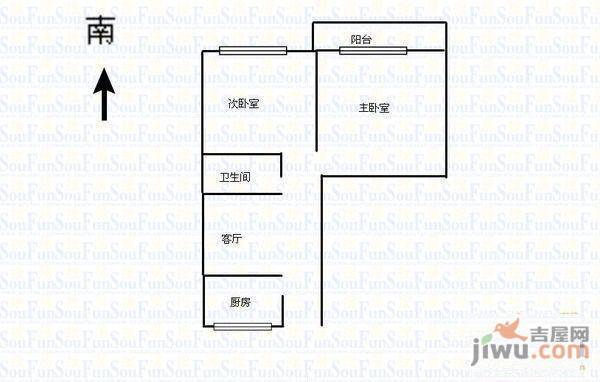 飞龙小区0室1厅1卫户型图