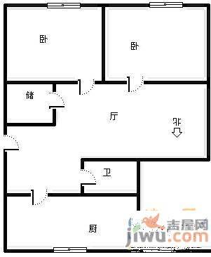 飞龙小区0室1厅1卫户型图