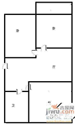 民权街1号院0室2厅1卫户型图