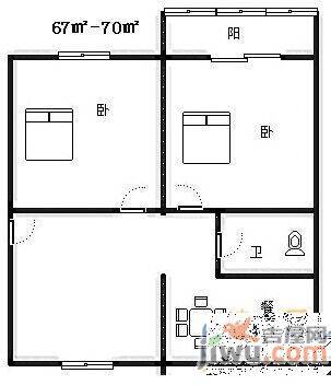 美伦小区0室2厅1卫户型图