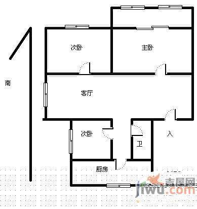 皇苑小区3室2厅1卫户型图