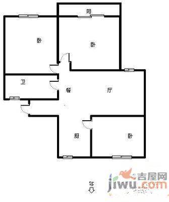 金桂苑2室2厅1卫89㎡户型图