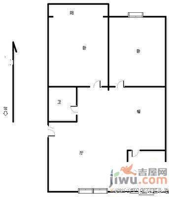 金桂苑2室2厅1卫89㎡户型图