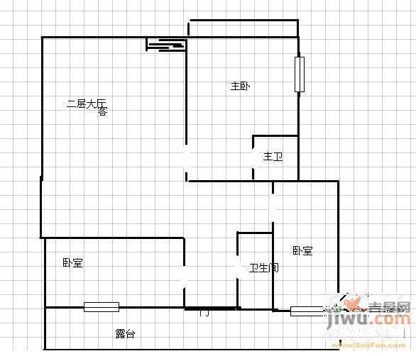 新材小区2室2厅1卫71㎡户型图