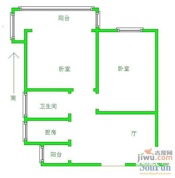 兰亭秀3室2厅1卫户型图