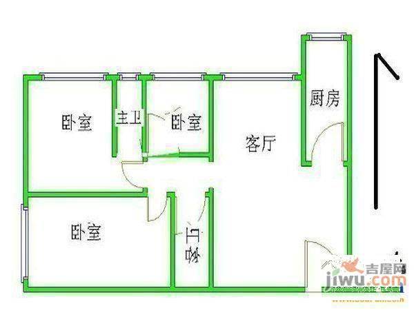 兰亭秀3室2厅1卫户型图