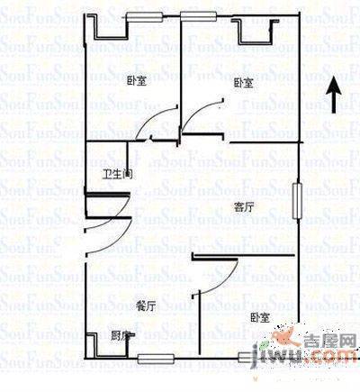 兰亭秀3室2厅1卫户型图