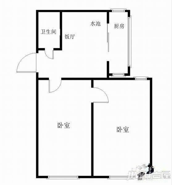 五环社区3室2厅1卫126㎡户型图