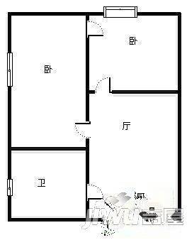 五环社区3室2厅1卫126㎡户型图