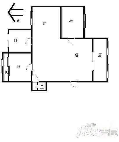 联盟A区3室2厅1卫89㎡户型图