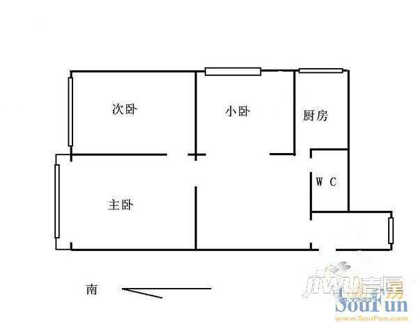 环保局家属院1室2厅1卫户型图