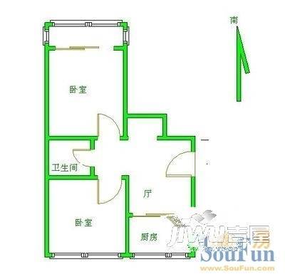 环保局家属院1室2厅1卫户型图