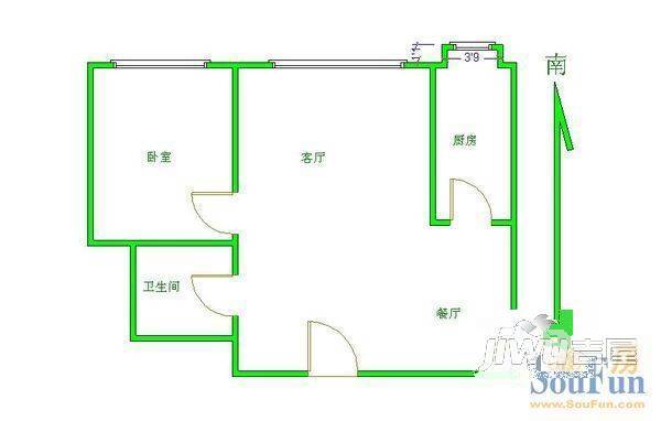 环保局家属院1室2厅1卫户型图