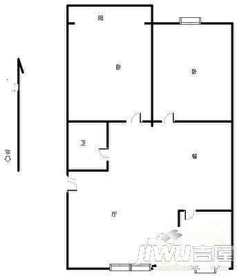 中冠新坐标2室2厅1卫127㎡户型图